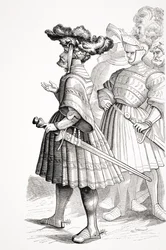German Knights, after a plate in the 